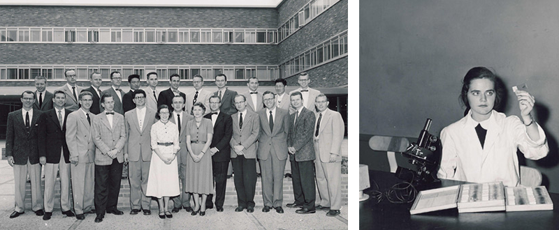 Left: Graduating Class of 1955 - Right: Mary Nydorf, Class of 1957